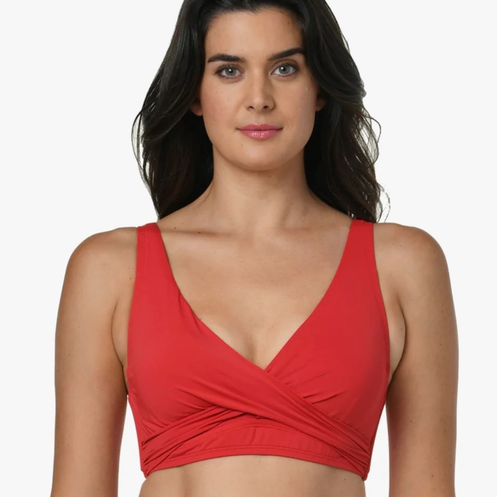 NWT Red Women's Vera Surplice Bikini Top Size 8